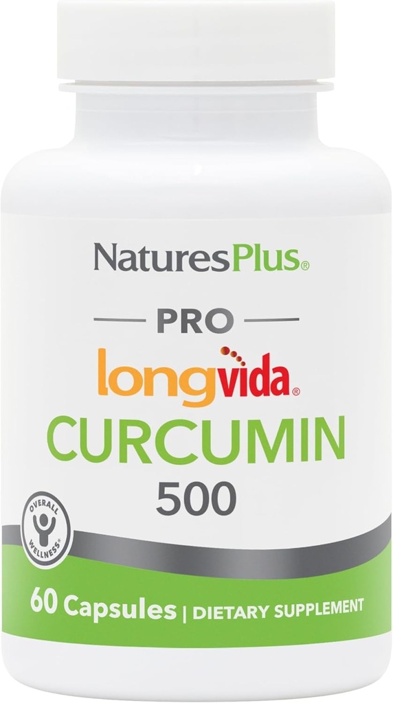 NaturesPlus PRO Longvida Curcumin 500 mg - 60カプセル - ヘルシーなフリーラジカル保護を促進 - 非GMO、ビーガン&グルテンフリー - 60のサービング