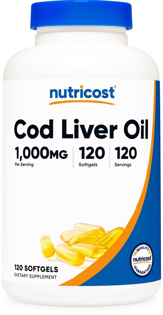 Nutricostタラ肝油1000mg、120 Softgels - 非GMO&グルテンフリー