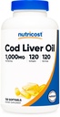 Nutricostタラ肝油1000mg、120 Softgels - 非GMO&グルテンフリー