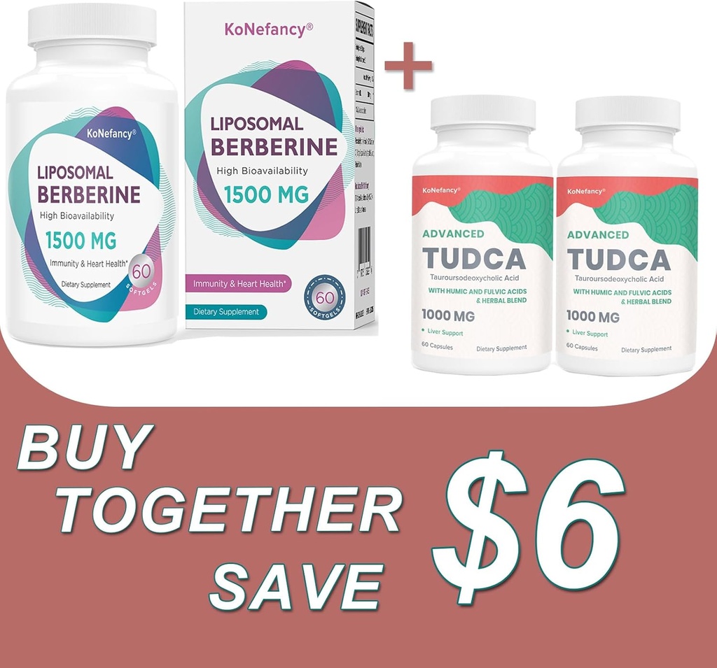 TUDCAコンプレックス2パックとLiposomal Berberine 1500mgバンドルであなたの健康を最適化