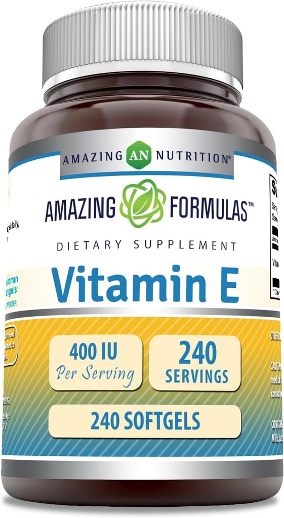 アメージングフォーミュラビタミンEサプリメント | 400 IU / サービング | 240 Softgels | Non-GMO | グルテンフリー | アメリカ製
