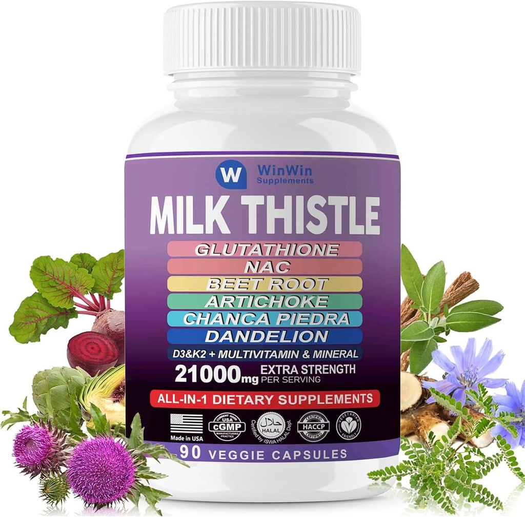 ミルクのThistle の補足 15000mg の有機性アーティチョークの Chanca の Piedra の Dandelion の肝臓の保護補足は Glutathione NAC のビートルートの粉 D3&K2 のビタミンの鉱物 (29-IN-1)米国で作られます