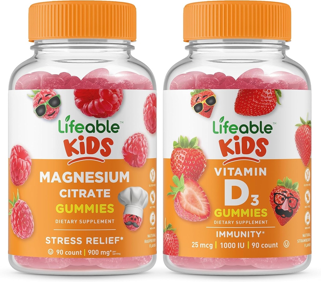 通気性のマグネシウムの子供+ビタミンDの子供、ガミーの束-偉大なTasting、ビタミンの補足、グルテンフリー、GMOは、Chewable Gummyを放します