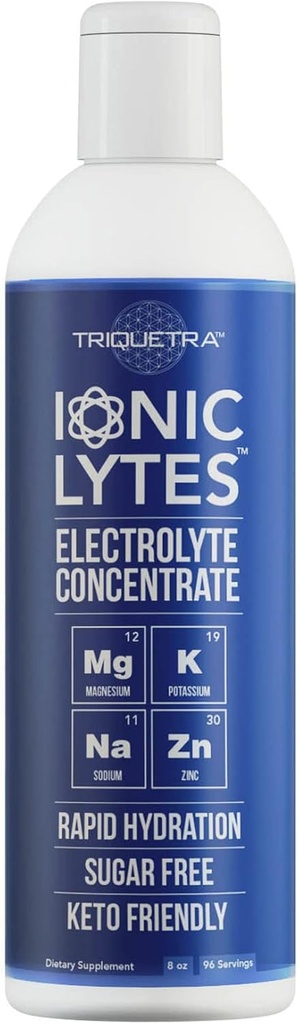 Ionic Lytes 電解液濃縮液(96 サービング) | 砂糖フリー、Keto 電解液滴、高速加水に最適なイオン電解液 | 30% より多くのカリウム、マグネシウム&亜鉛 (8 oz)
