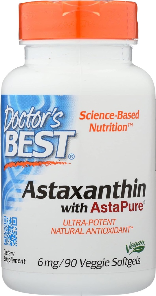 医師 AstaPure 6 MG、非GMO、ビーガン、90 ソフトゲル (パッケージ 1)