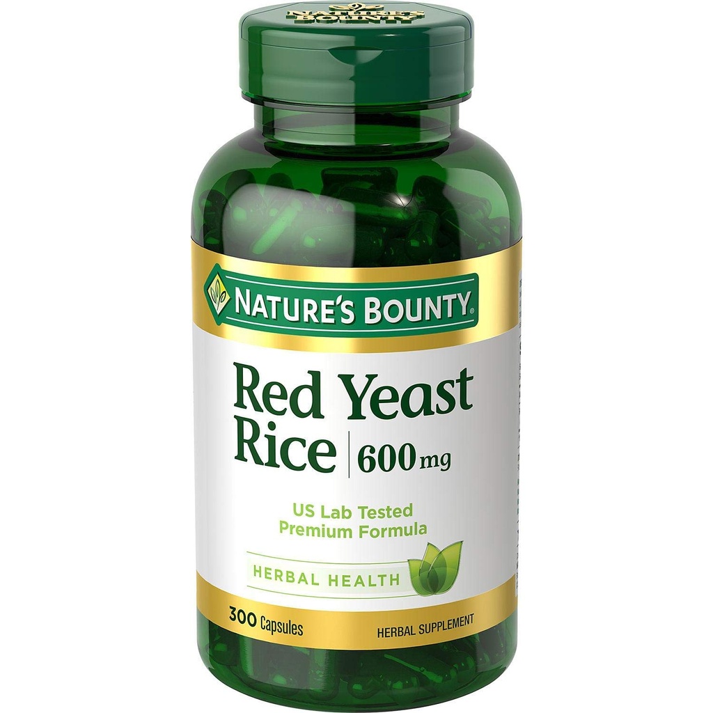 Nature's Bounty Red Yeast Rice 600 mgカプセル250 ea(2パック)