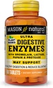 メイソン自然植物ベースの超消化酵素、Bromelain、Lactase & Papain、サポート消化&ブロッキングリリーフ、60カプセル、3のパック