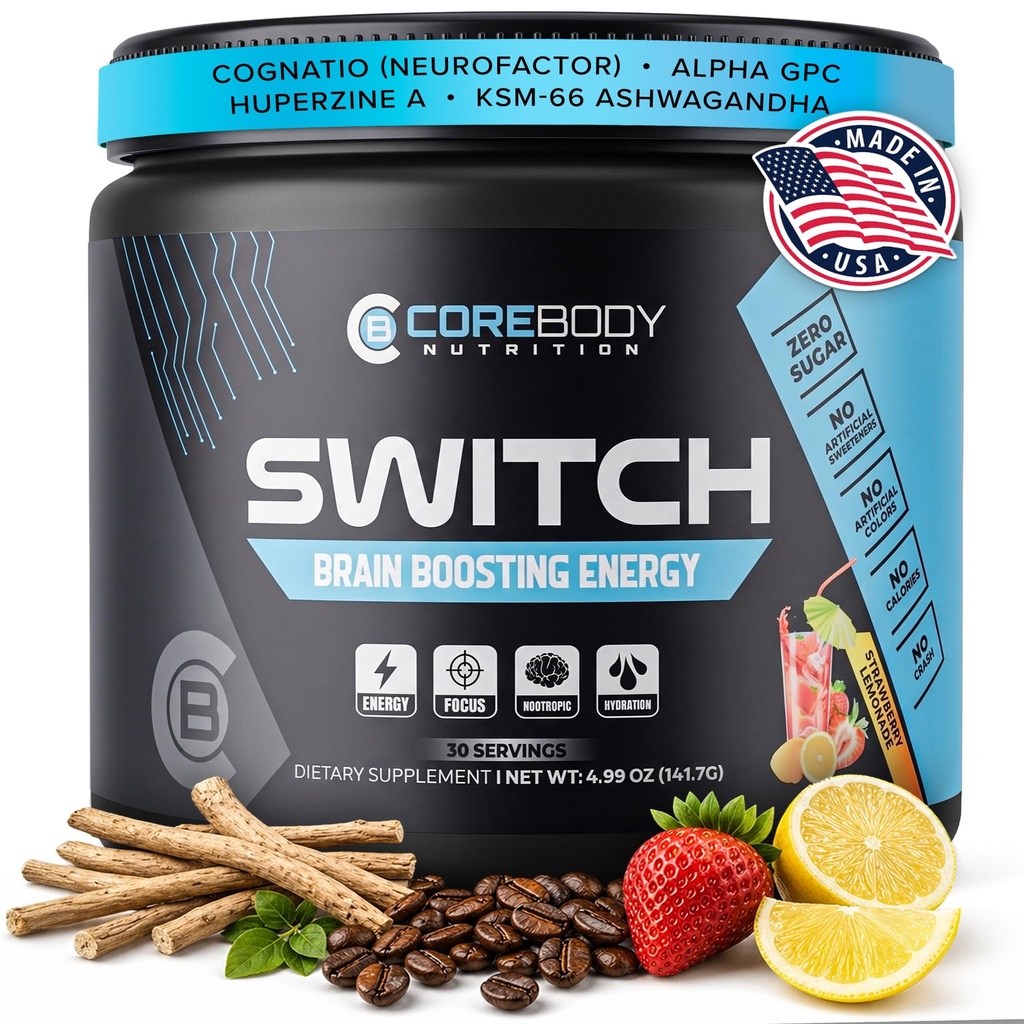 スイッチ、脳は向知性エネルギー補足の粉-米国でなされる-アルファGPC、NALT、Ashwagandhaの砂糖の自由なエネルギー、Keto、増加の精神焦点及び認知機能、高めます気分及び記憶