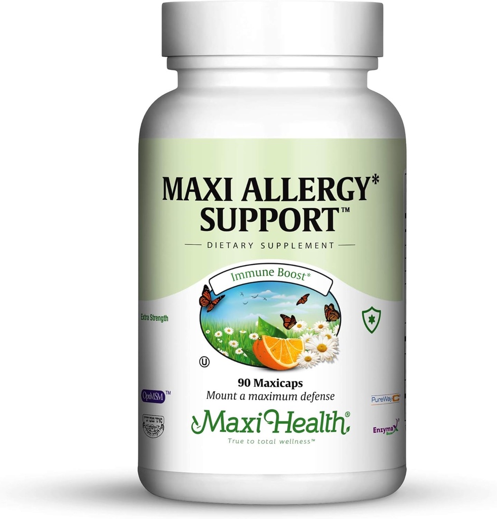 Maxi Health Allergy Support Vitamin C with MSM Sinus & Nasal Health, 90 Count