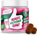 フラブシティ女性マルチビタミンGummy - 女性のための毎日のマルチビタミンGmmies - プレミアムビタミン、ミネラル&プレバイオティックファイバー - ケーンシュガーや種子油なし - 有機ウトグラス、モリンガ&その他(90グミ)