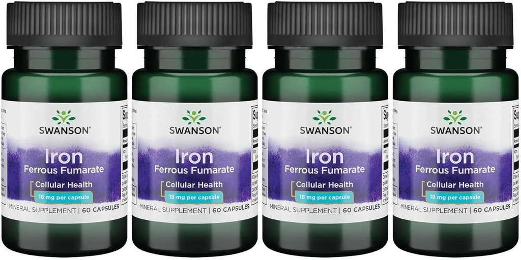 Swanson の鉄(鉄の Fumarate) - エネルギー サポートを促進する鉱物の補足-酸素配達及び脂肪酸の代謝 60 のゲル (4 のパック)の高い集中の方式の援助
