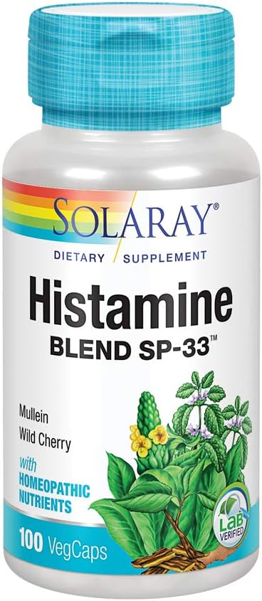 SOLARAY Histamine Blend SP-33 | Herbal Blend w/Cell Salt Nutrients for Healthy Histamine Response Support | Non-GMO & Vegan | 50 Serv | 100 VegCaps
