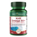純度プロダクトKrill Omega 50 (Krill +の魚油のブレンド1000mg +アスタキサンチン500mcg + Phospholipids 200mg +ビタミンD 500 IU) - 60の小型Softgels