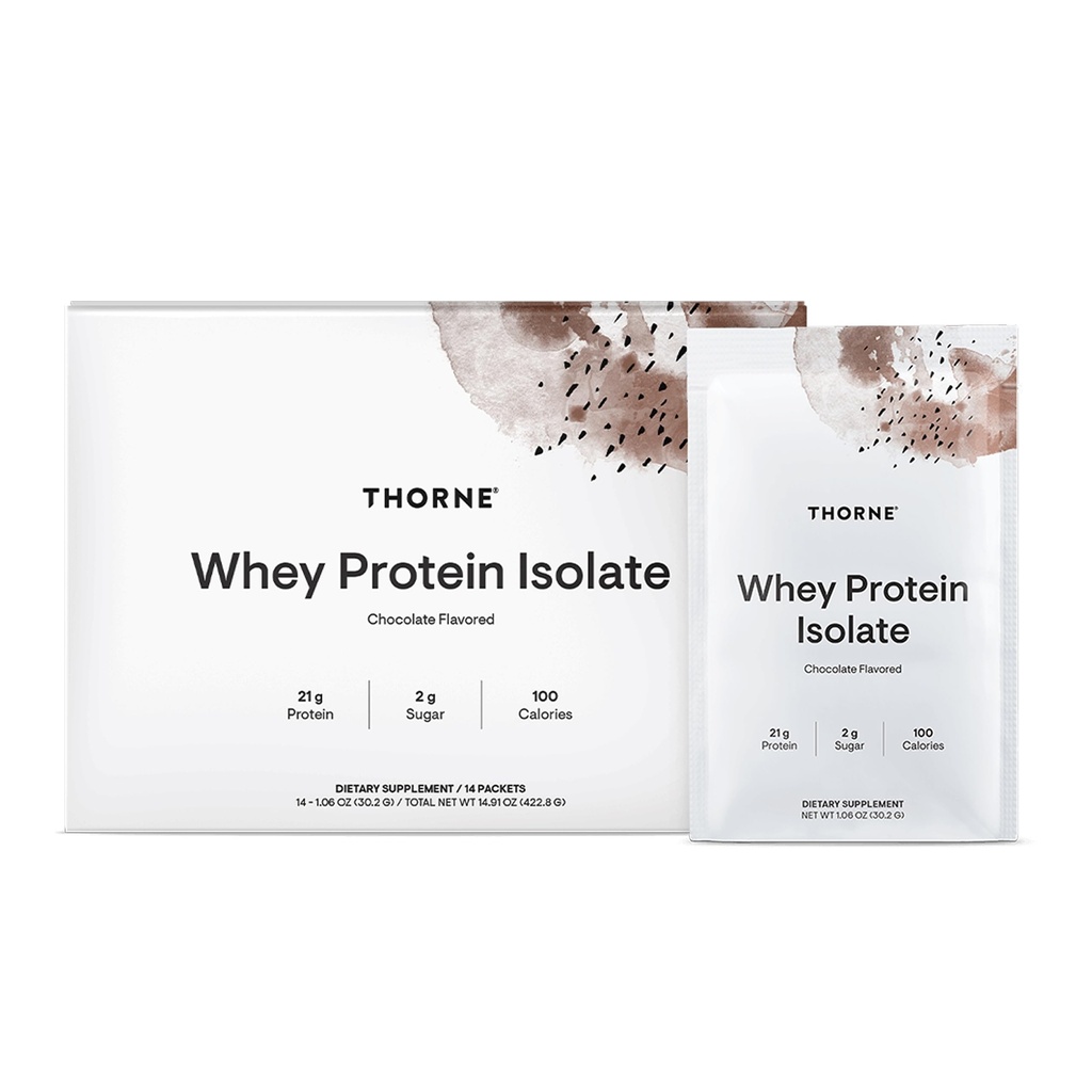 THORNE - Whey Protein Isolate - BCAAsとバランスの取れたアミノ酸プロファイル - 21 消化しやすいWheyタンパク質粉末のグラム - スポーツのために認定NSF - チョコレート - グルテンフリー&大豆 - 14 パケット