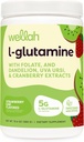 Wellah L-グルタミンパウダーストロベリーキウイ(50サービング) - サービングあたり5g L-グルタミン、ステビアと甘く