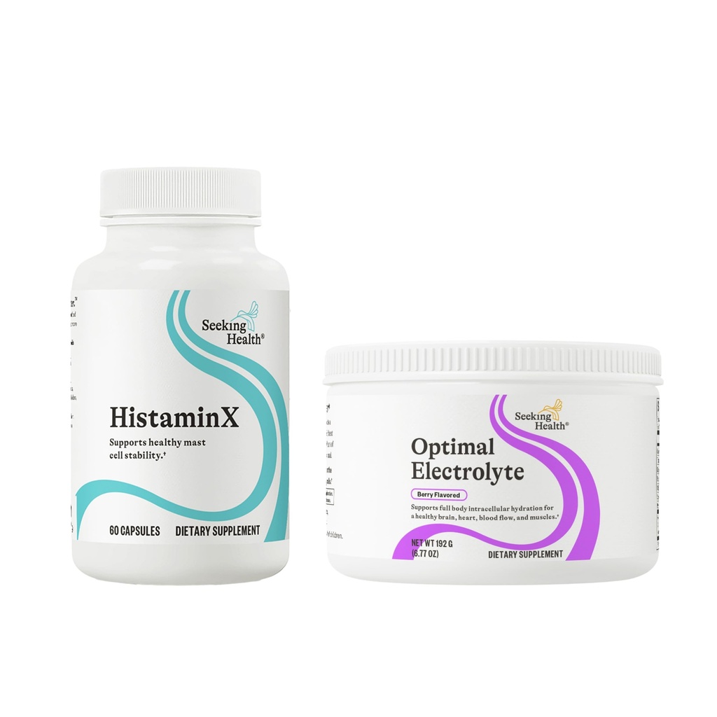 HistaminX & Optimal Electrolyte: Quercetin, Bioflavonoids for Immune & Histamine Balance + Electrolyte Powder, ベリー (60/30 サービング)