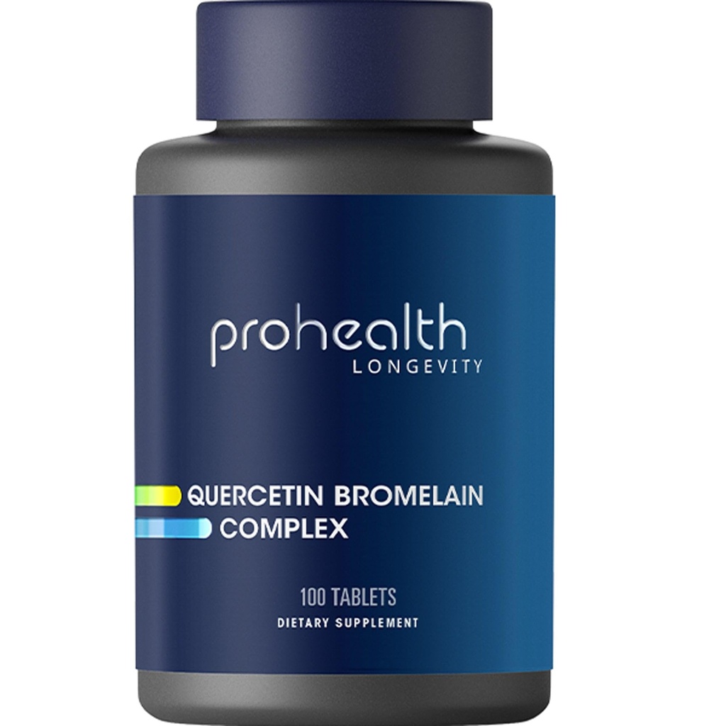 ProHealth Quercetin & Bromelain Complex (100 Tablets) - Natural Anti-Histamine - Sinus and Allergy Support Supplement