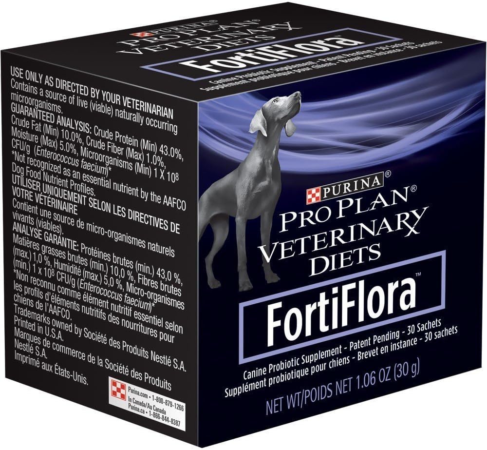 Purina Fortifloraのカインの栄養物の補足箱(3のパック)、30gm/90の計算