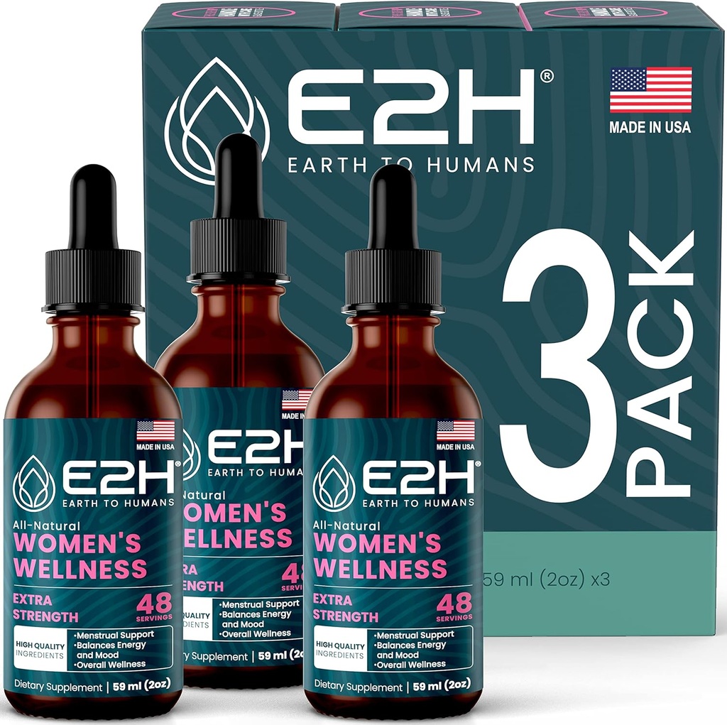 E2H すべての自然な女性の健康、ホルモンのバランスおよびPMSは黒いCohosh、ドン・キーおよび熱い抜け目がない救助のためのLicoriceの根との救助を(3本のびん)支えます