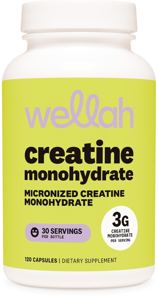 Wellahのクレアチンの単水化物のカプセル(3000のmg) 120のカプセル- Micronizedのクレアチン、30のサービング