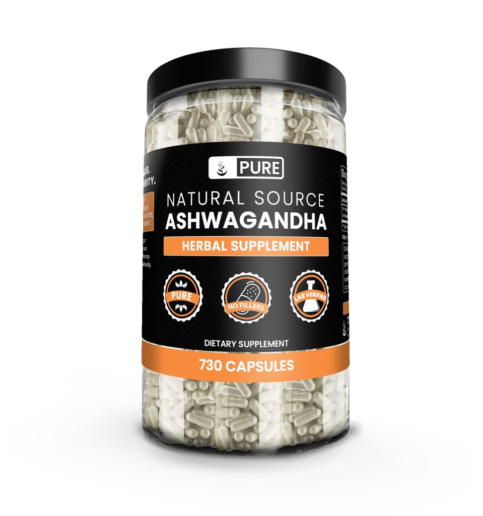 純粋な元の原料のashwagandha (730のカプセル)マグネシウムか米の注入口無し、常に純粋、実験室は確認しました
