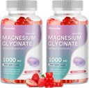 マグネシウムのGlycinateのグミー1000mg - 砂糖はビタミンD、B6、CQ10のCalmの気分及び睡眠サポート- 120のいちごのグミを補います