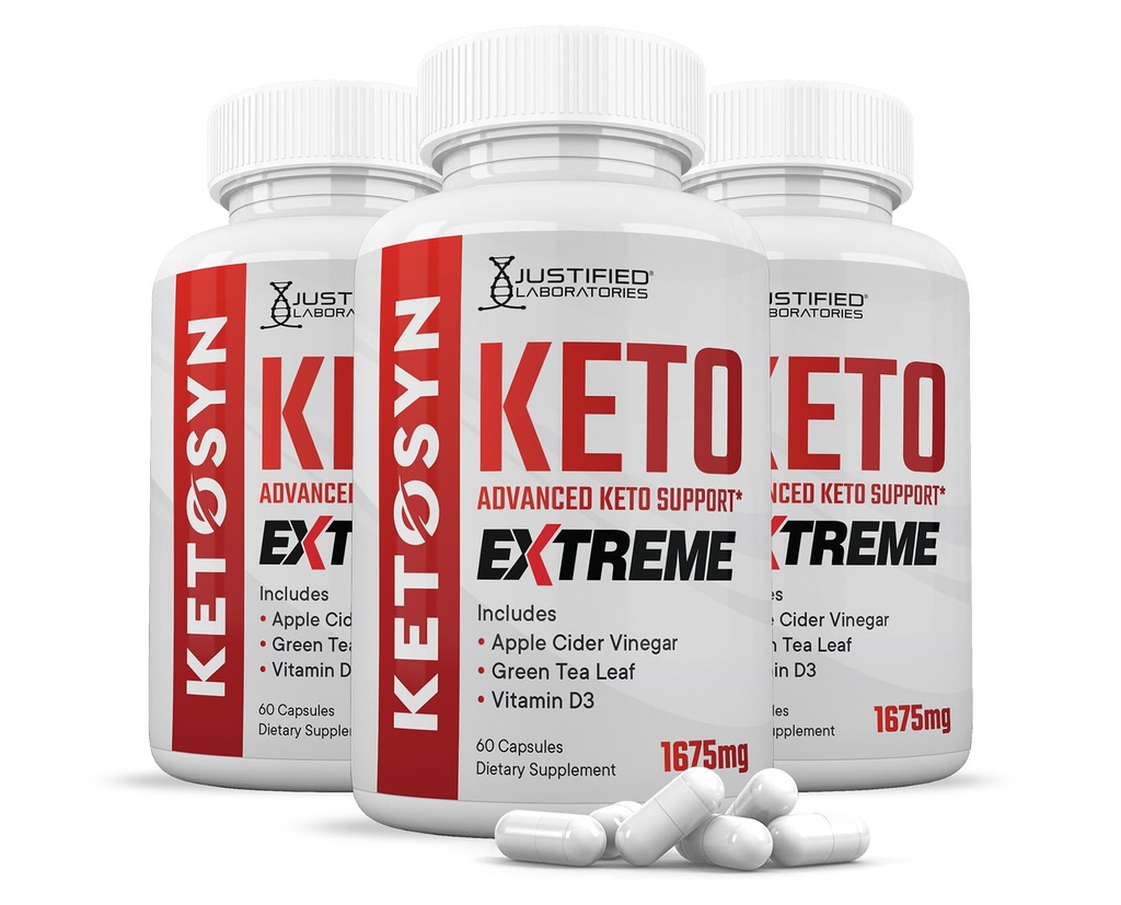 (3 Pack) Ketosyn Keto ACV Extreme Pills 1675 MG Keto Support Blend Capsule Alternative To Keto ACV Gummies Formulated with Apple Cider Vinegar Extra Virgin Olive Oil Powder Green Tea Leaf 180 Capsules