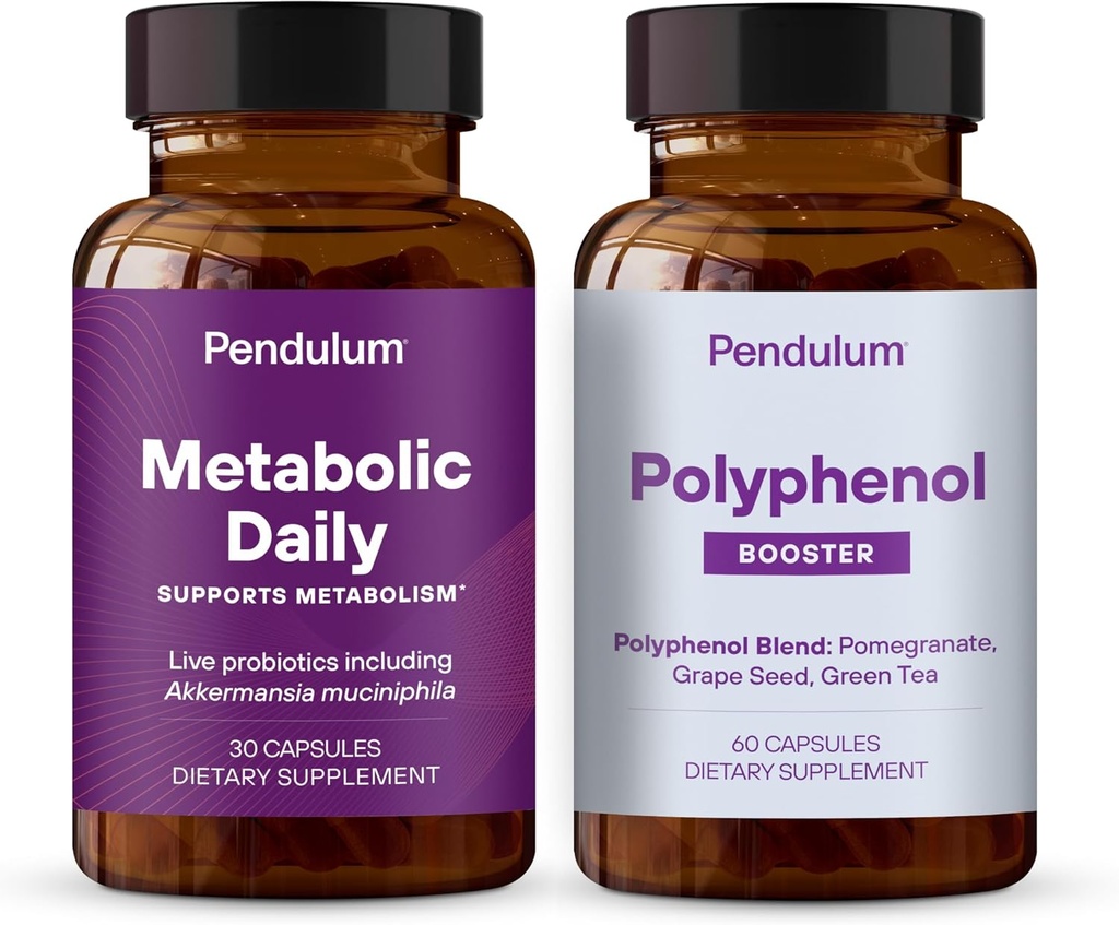 Pendulumメタボリックデイリー&ポリフェノールブースターバンドル - メタボリズムと心臓の健康を改善するためのプロプライエタリーアクケマシアプロバイオティックサプリメントブレンド