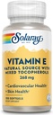 SOLARAY Vitamin E d-Alpha Tocopherol 268mg (400 IU) | Heart & Skin Health, Antioxidant Activity Support | 100ct