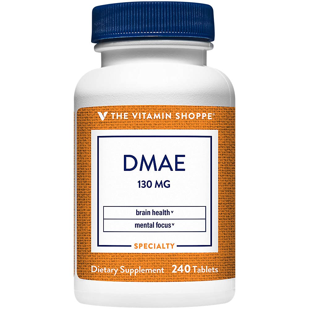 The Vitamin Shoppe DMAE 130MG (DIMETHYLAMINOETHANOL), Supports Brain, Focus, (240 Tablets)
