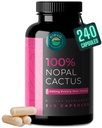 NopalのCactusのカプセル1500mg-有機性太陽乾燥されたPricklyは吸収のためのCactusのフルーツの粉及び黒いペッパーのエキス-自然なPricklyは極度の補足繊維、ビタミンおよび鉱物240のカプセルを扱います