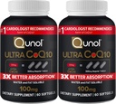 Qunol Ultra CoQ10 100mg 3Xのよりよい吸収の特許を取られた水および脂肪容解性の自然な補足の形態 心の健康のパックのSoftgels、120の計算のためのCoenzyme Q10の酸化防止剤