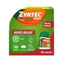 Zyrtec 24 時間は救助のタブレット、10のmgのCetirizine HClのタブレットをHivesのために取除き、Urticariaの痛みの軽減及び処置のためのAntihistamineのタブレット、30のct減らすのを助けます