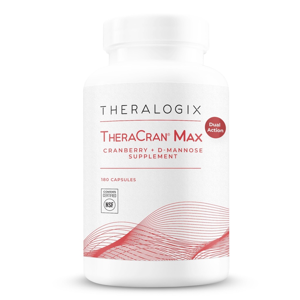 Theralogix TheraCran Max - クランベリー + 男性と女性のためのD-Mannoseサプリメント - 尿路の健康サポート - 90日の供給 - NSF認定 - 180カプセル