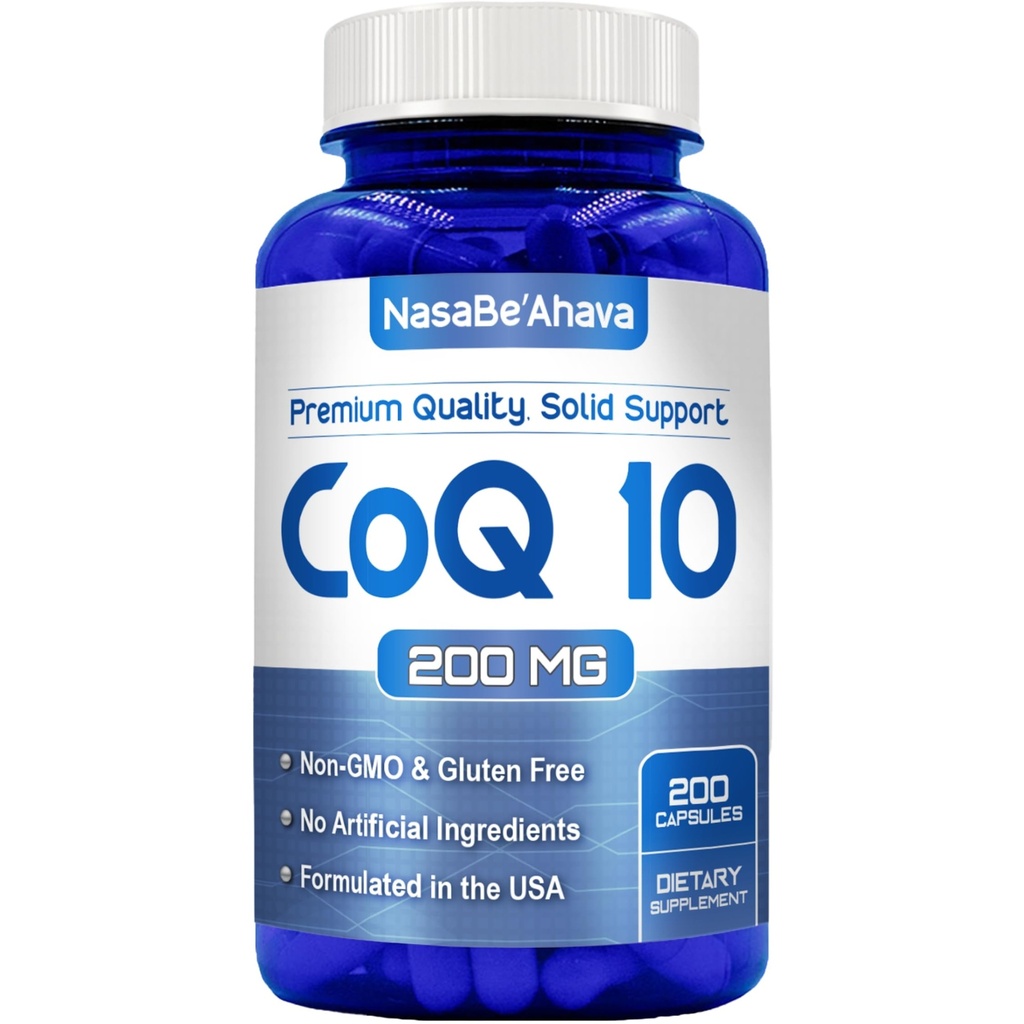 CoQ10 200mgカプセル | 簡単吸収性UbiquinoneサプリメントからビーガンフレンドリーコエンザイムQ10 200mg 皮膚心とエネルギーサポート | cGMP施設で米国製 (200 給)