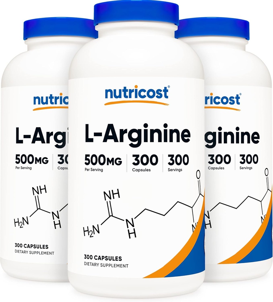 ヌトリコストL-アルギニン500mg、300カプセル(3本のびん)