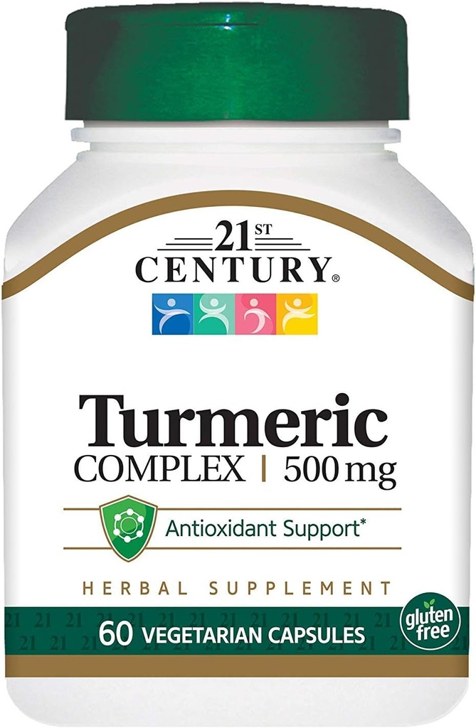 21世紀のターメリックコンプレックス500mg - 60ベジタリアンカプセル、4のパック