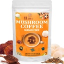 Mushroom Coffee - Mushroom Coffee Organic with 11 Superfood Mushrooms, Includes Lion's Mane, Reishi, Chaga, Cordyceps and Adaptogens, Mushroom Supplement for Energy, Focus, Memory and Immunity - 5.3oz