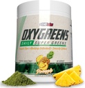 EHP Labs OxyGreens Super Greens Powder - Spirulina & Chlorella Superfood, Green Juice Powder & Greens Supplements with Prebiotic Fibre, Antioxidants & Immunity Support, 30 Serves (Pineapple)