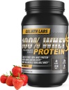 Goliath Labs 100% Whey Protein Powder Isolate/Blend | Fast-Absorbing Workout Supplements for Men and Women | 25g of Pure Protein and 5.5g of BCAAs in Each Serv | Strawberry, 5 lbs, 68 Servings