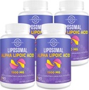 LiposomalのアルファLipoicの酸1500mg -アセチルLカルニチン900mg及びUbiquinol 100mg及びビタミンE 15mgの酸化防止剤のグルコースのMetabolismのNerveエネルギー、60のSoftgels (4のびん)のためのALAの補足