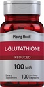 パイピングロックLグルタチオンサプリメント | 100mg | 100カプセル | 減らされた形態 | 非GMO、グルテンフリー