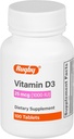 Rugby Vitamin D3, 25 mcg (1,000 IU) - Dietary Supplement - 100 Tablets (1 Pack)