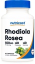 Nutricost Rhodiola Rosea 500mg、60ベジタリアンカプセル - グルテンフリーと非GMO Rhodiola Roseaサプリメント