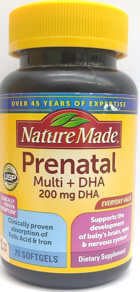ネイチャーメイド プレナタル マルチ + DHA, 70 ソフトジェル