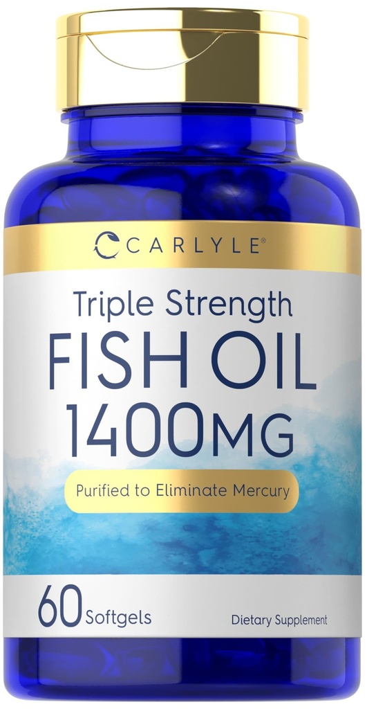 カーライルトリプル強度オメガ3フィッシュオイル | 1400mg | 60Softgels | Non-GMO、グルテンフリーサプリメント