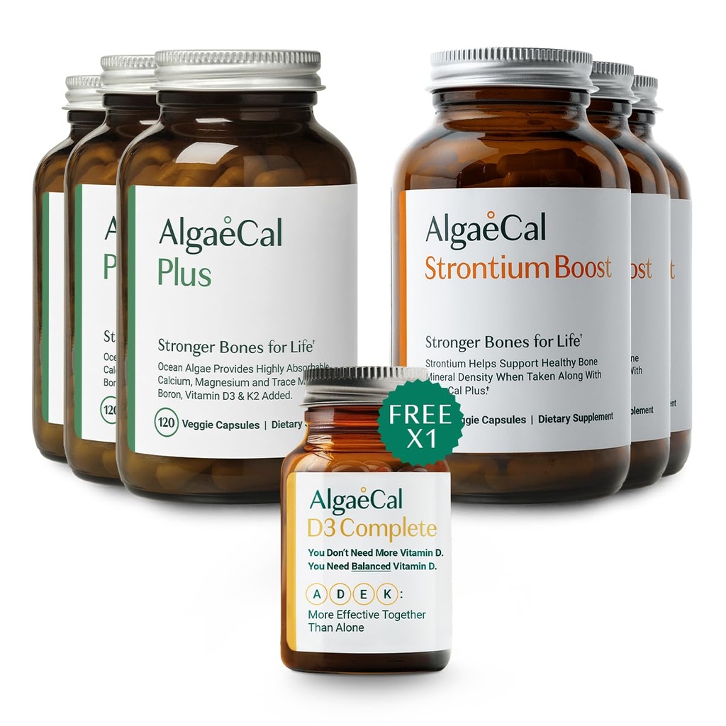 ALGAECALの骨の健康の束- 6か月の骨密度を高めるために臨床的に支えられる16の必須栄養素のビタミンD3の完全で及び赤い藻カルシウム