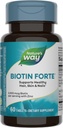 Nature's Way Biotin Forte, 健康な髪をサポート, 皮膚 & 爪*, サービングあたり3000 mcgバイオチン, 亜鉛と, ビタミンC, Bビタミン, 60錠 (パッケージ 5 月 Vary)