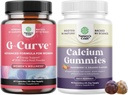 G-Curve ButtとBrastの強化の丸薬のバンドル - ハーブエンハンサーは、骨の健康と免疫サポートのためのビタミンD3と女性のための高吸収カルシウムガミーの曲線と高吸収カルシウムガミーをサポート