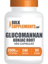 BulkSupplements.comグルコマンナンカプセル - Konjac Root抽出物、グルコマンナンサプリメント、ハーブサプリメント - グルテンフリー、サービングあたり4カプセル、240カウント(パッケージ1)